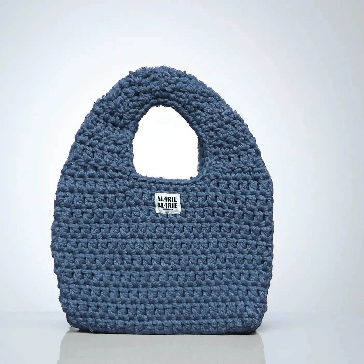 borsa uncinetto blu