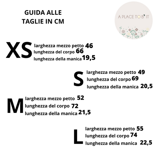 misure tshirt classica