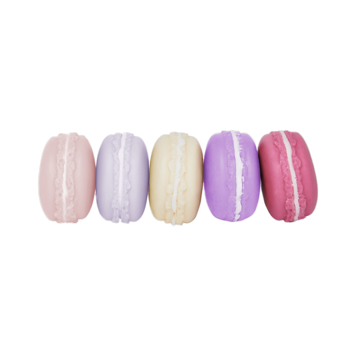 Box saponetta macaron ai gusti crema, fragola, frutti di bosco, mirtillo e lampone