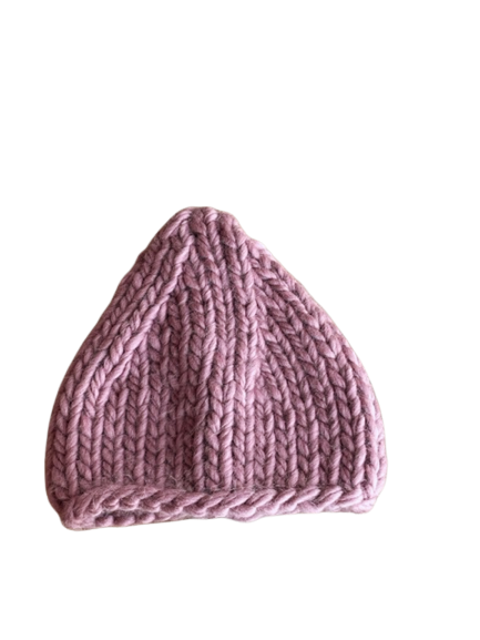 Cappello in lana rosa malva